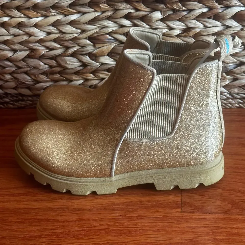 NATIVE Kensington Treklite Glitter Boots sz 5 Gold Rainboots